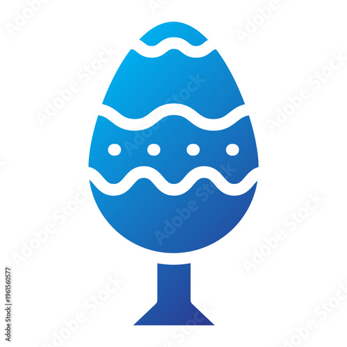 Decorated Egg Stand Solid Blue Gradient Icon