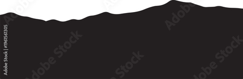 Minimalist mountain range silhouette against white background landscape