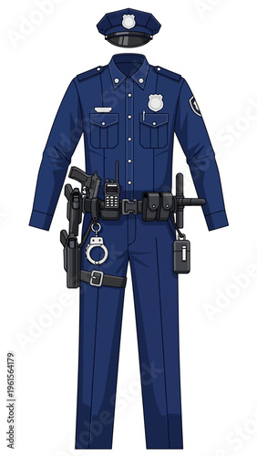 Police Uniform and Equipment, A Complete Set for Law Enforcement Officers