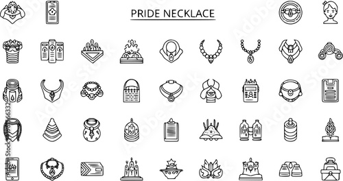Diverse Pride Necklace Icon Set - LGBT Symbols, Jewelry, Accessories, and More