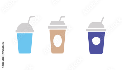 Selection of disposable containers for liquid food with varied appearances.