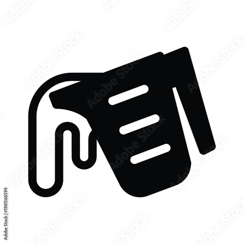 Measuring cup pouring liquid solid icon vector design good for web or mobile app