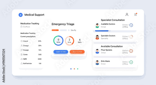 Medical Support Emergency Triage Interface Screen.