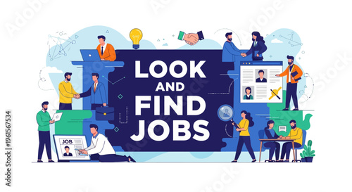 People looking for jobs together outside.