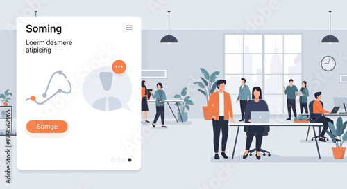 People Working in Modern Office Space.