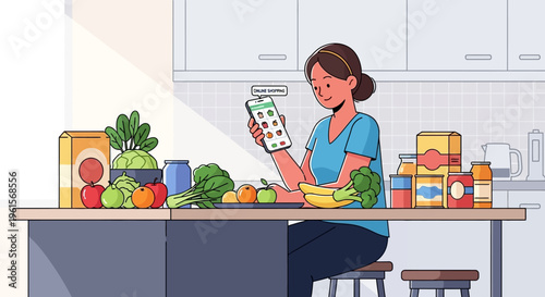 Woman reading nutrition facts label.