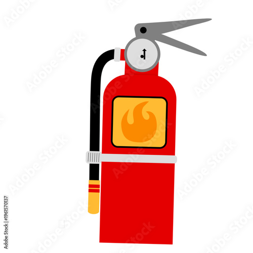 Fire extinguisher icon, safety equipment for emergency fire control and protection