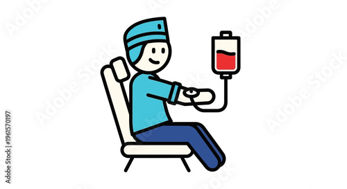 Nurse Giving Blood Transfusion Care.