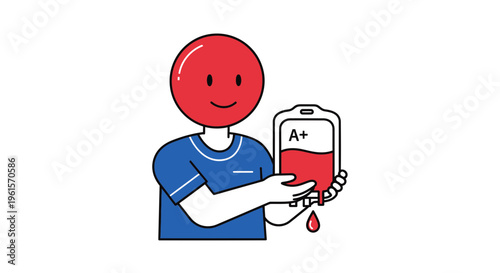 Person Holding Blood Transfusion Bag.