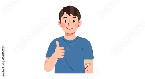 Smiling Young Man Giving Thumbs Up.