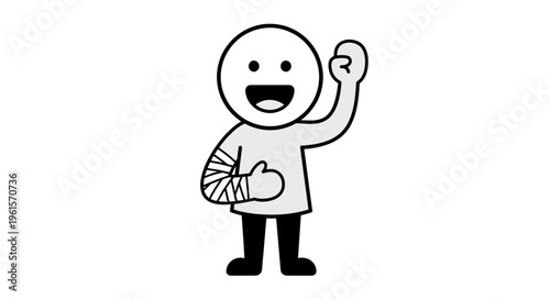 Stick figure with thumbs up gesture.