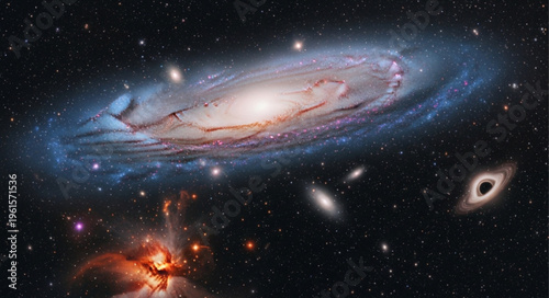 Spiral Galaxy in Deep Space.
