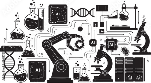 Science and Technology Laboratory Equipment with AI Concepts