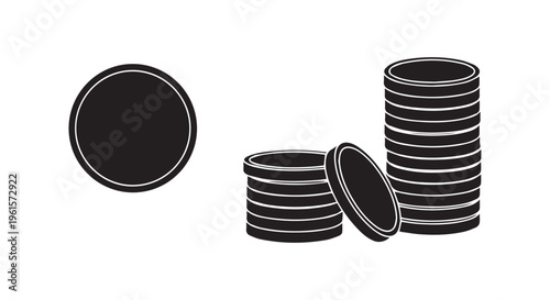 Black plastic or metal washers in various sizes for industrial use