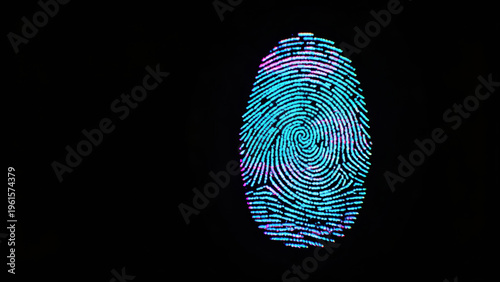 Vibrant Digital Fingerprint on Black Background