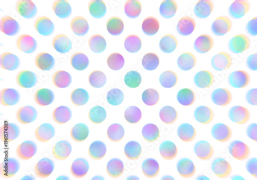 パステル虹色のドットがグリッドに並ぶレトロサイバー背景