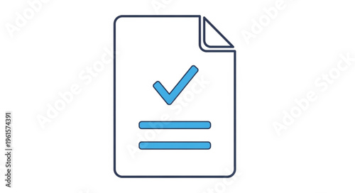 Document with Checkmark - Symbol of Approval, Completion, and Verification.