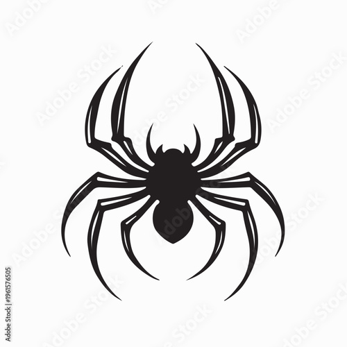 Stylized Eight Legged Insect Symbol for Modern Identity logo vector