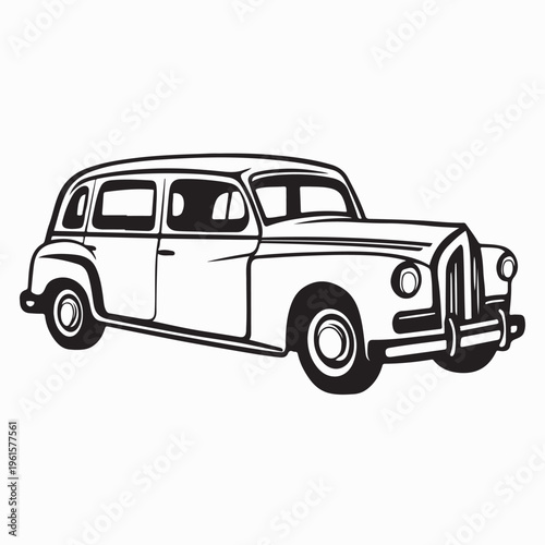 Stylized Classic Vehicle Icon for Automotive Club Identity