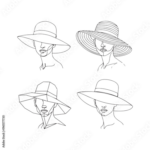Women wearing stylish sun hats