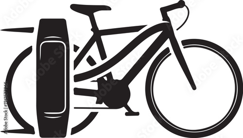 Bicycle and Tire Silhouette Illustration