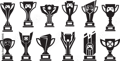 Collection of various gaming trophies and awards icons
