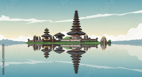 Pura Ulun Danu Bratan Temple - A Serene Reflection on Lake Bratan.