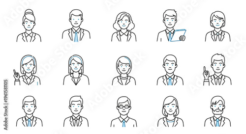 Diverse Business People Avatars Set, Professional Team Icons, Office Characters Collection