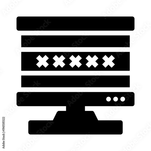 Computer cybersecurity screen symbols concepts, data protection designs. Illustrating password, authentication, secure login, personal information security, digital privacy, technology security.
