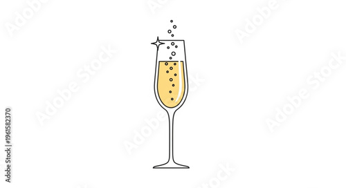 Elegant Champagne Flute with Bubbles - A Celebration of Fine Beverages.