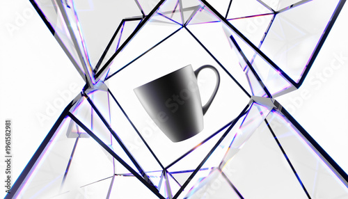 Geometric Art Coffee Cup Design.