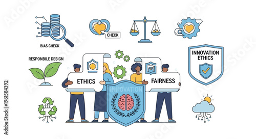 Experts discuss artificial intelligence ethics and fairness in a hazardous innovation environment with people.