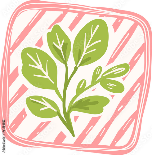 Hand Drawn Leaf Botanical Illustration