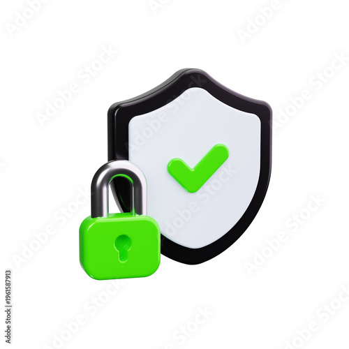 Lock 3d render icons