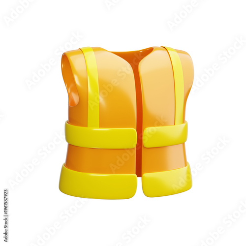 Safety vest 3d render icons