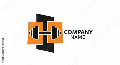 Modern Dumbbell Logo Design for Fitness Company.