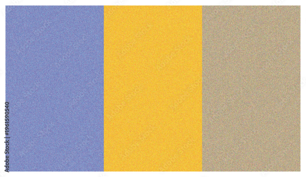 Fototapeta premium A digital graphic composition featuring three vertical panels of textured noise in distinct colors