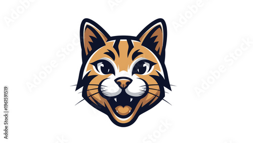 Cartoon cat head illustration