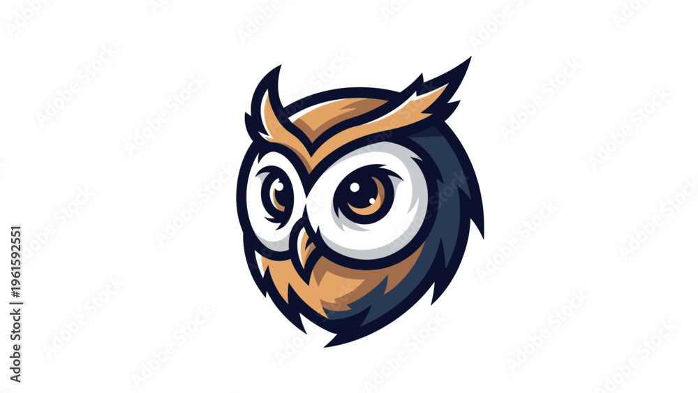 Obraz premium Cartoon owl illustration on white background