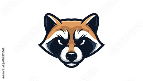 Cartoon raccoon face illustration