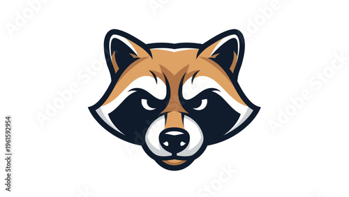 Cartoon raccoon face illustration