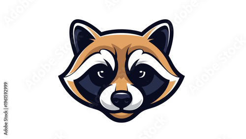 Cartoon raccoon face illustration