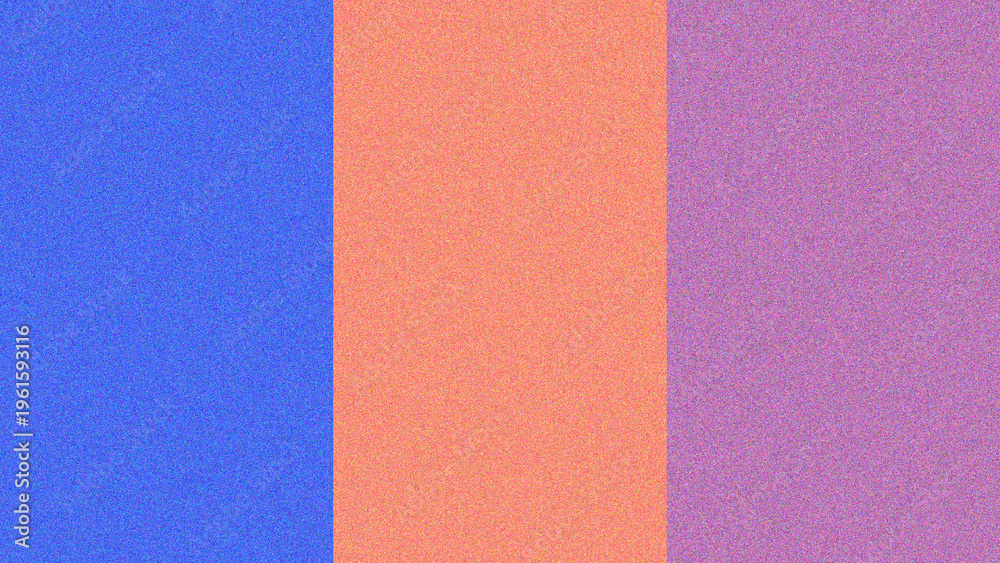 Fototapeta premium A minimalist abstract image featuring three vertical color panels with a heavy grain texture effect