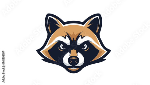 Cartoon raccoon head graphic design
