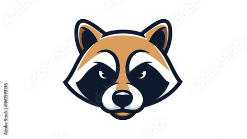 Cartoon raccoon head graphic