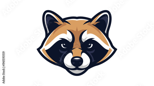 Cartoon raccoon head illustration