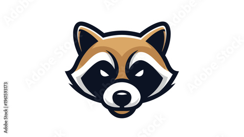Cartoon raccoon head illustration