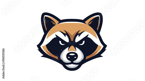 Cartoon raccoon head illustration