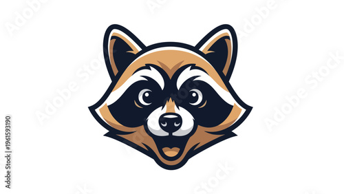 Cartoon raccoon head illustration