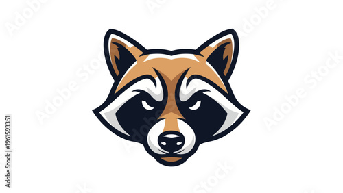 Cartoon raccoon head isolated illustration